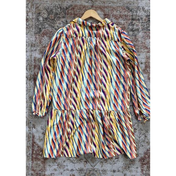 Saloni Jas 100% Silk Long Sleeve Mini Dress Womens Size UK 10 US 6 - Picture 10 of 10